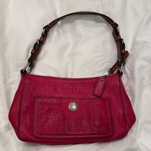 Coach Fuchsia Leather Shoulder Bag